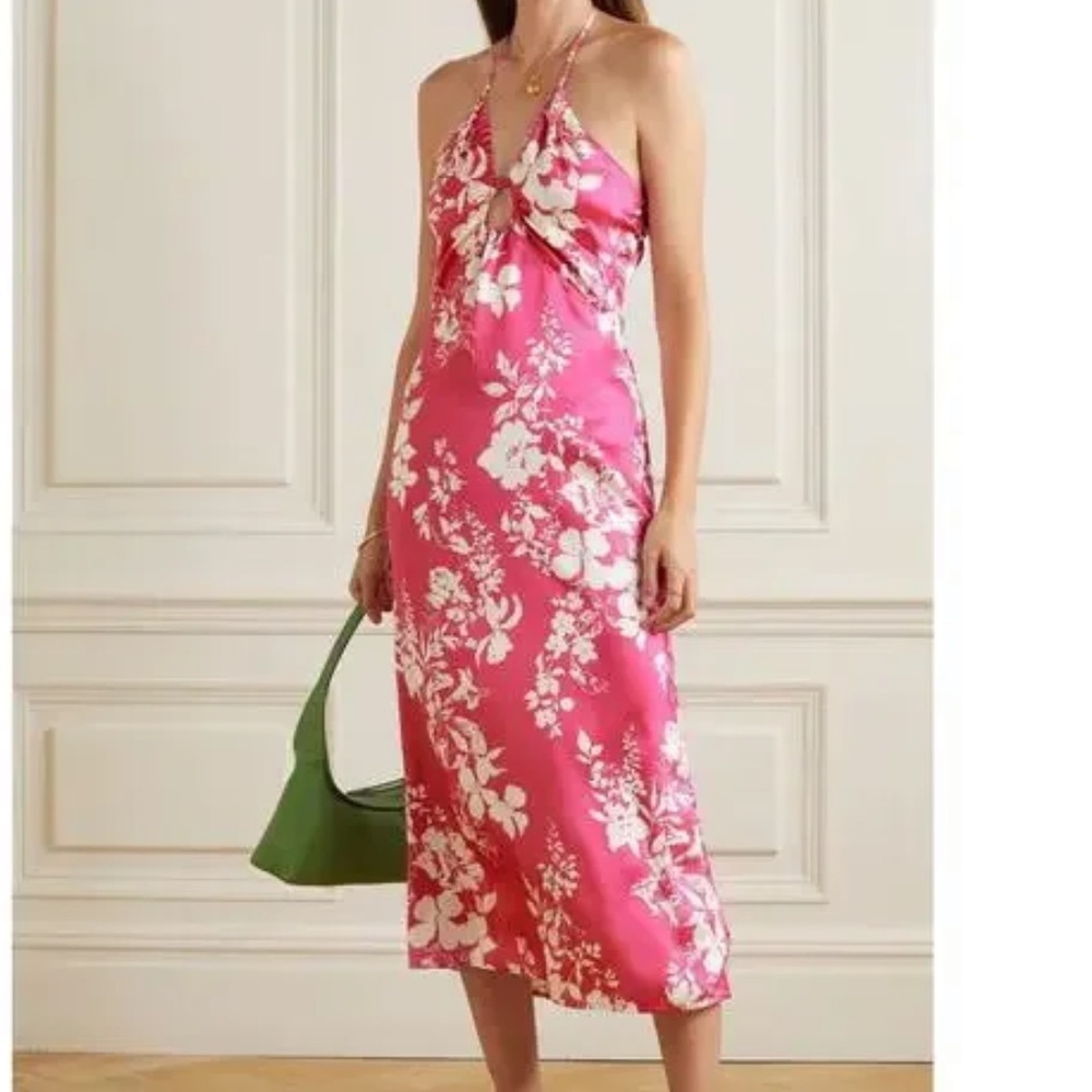 NWT REFORMATION antoni silk dress in hothouse size 10